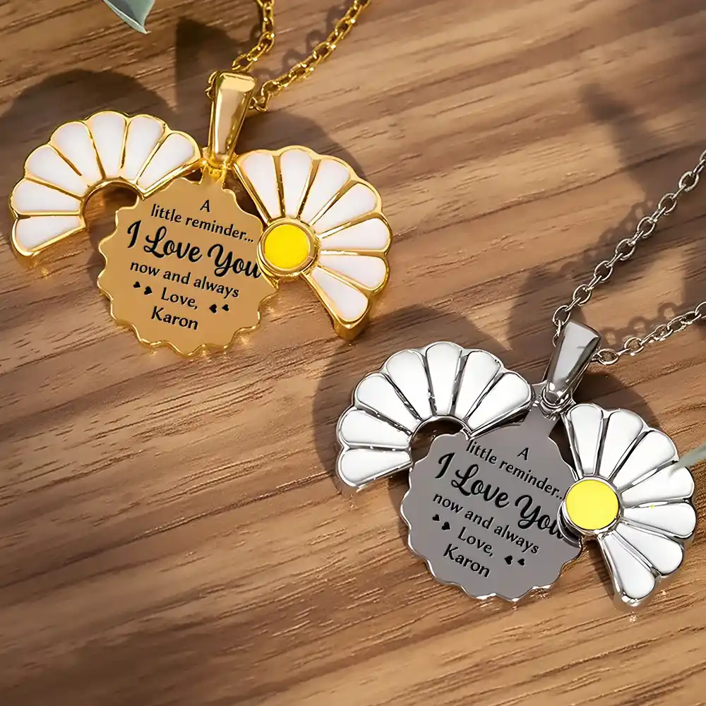 A Little Reminder I Love You Now And Always - Personalized Engraved Hidden Message Necklace - Image 2