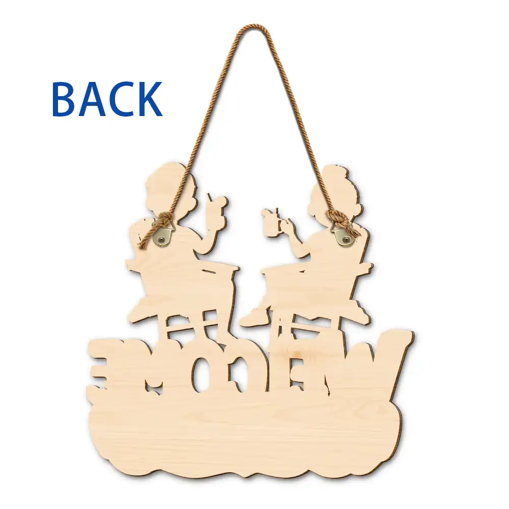 A Lovely Lady And A Grumpy Old Man Live Here - Personalized Custom Shaped Wood Sign - Image 6