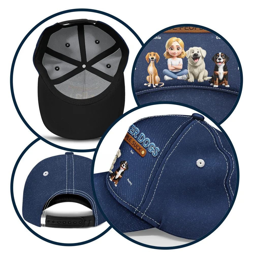 A Man And His Dog Because People Suck 3D Effect - Personalized Classic Cap - Image 5