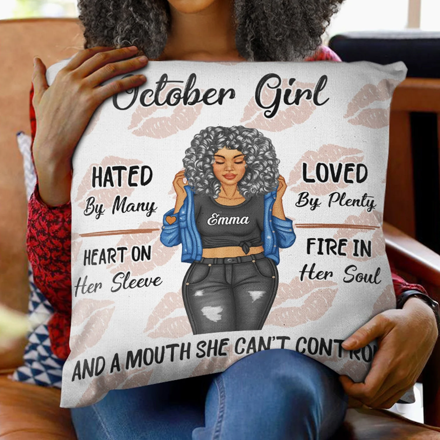 A Mouth She Can't Control - Gift For Yourself, Gift For Women - Personalized Pillow - Image 2
