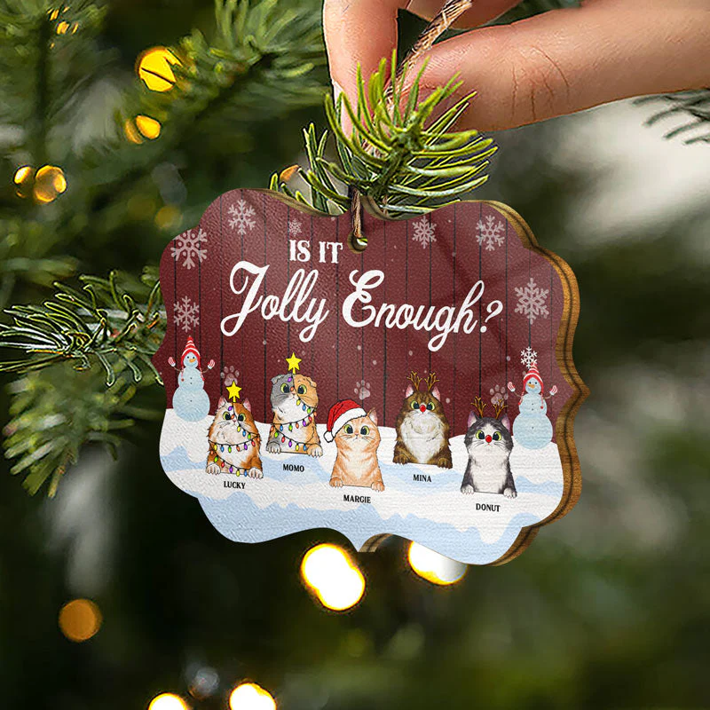 A Naughty List And We Regret Nothing - Christmas Gift For Cat Lovers - Personalized Custom Wooden Ornament - Image 2