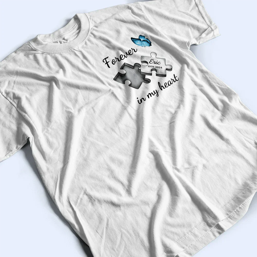 A Piece Of My Heart Lives In Heaven - Personalized T Shirt - Image 3