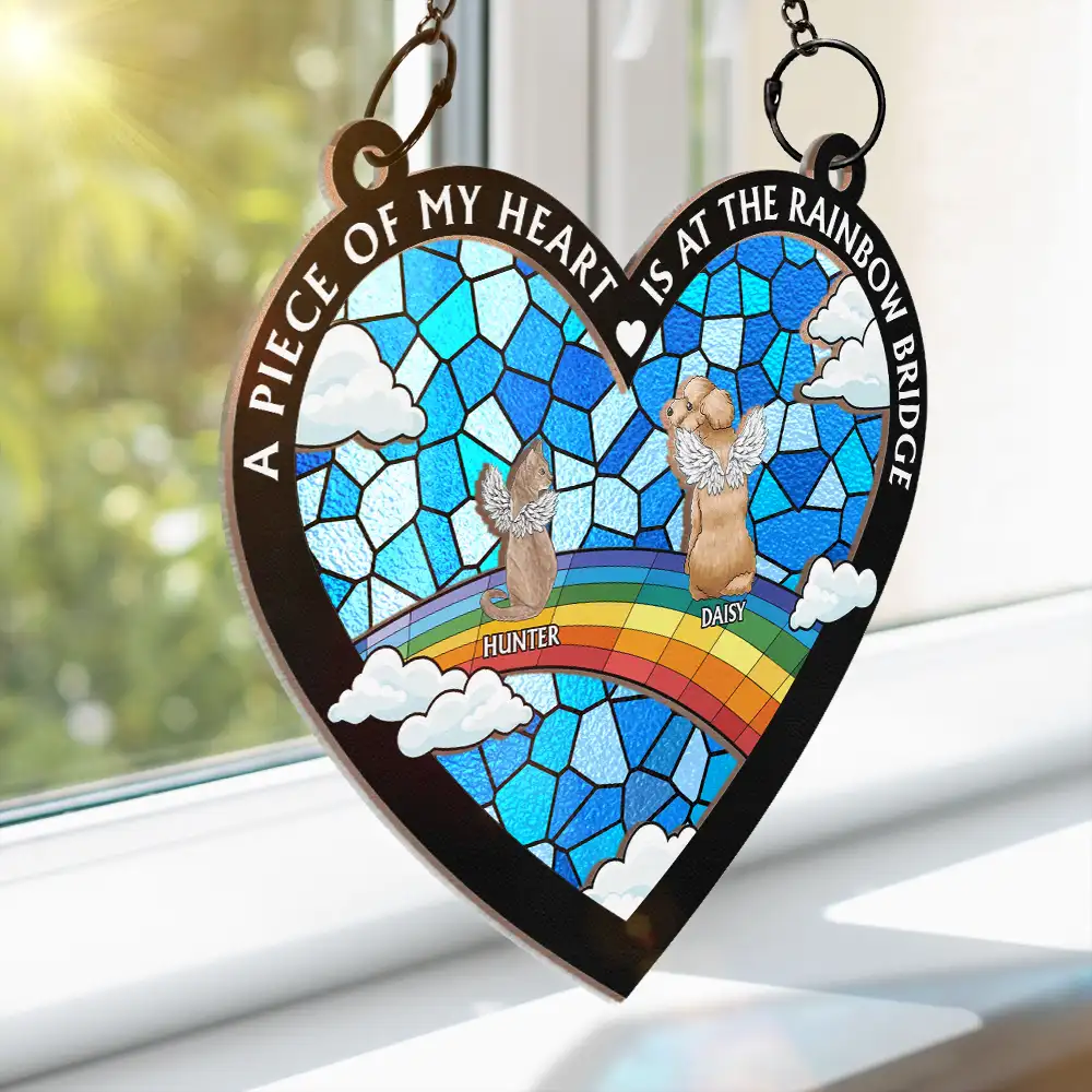 A Piece Of My Heart - Personalized Window Hanging Suncatcher Ornament - Image 3