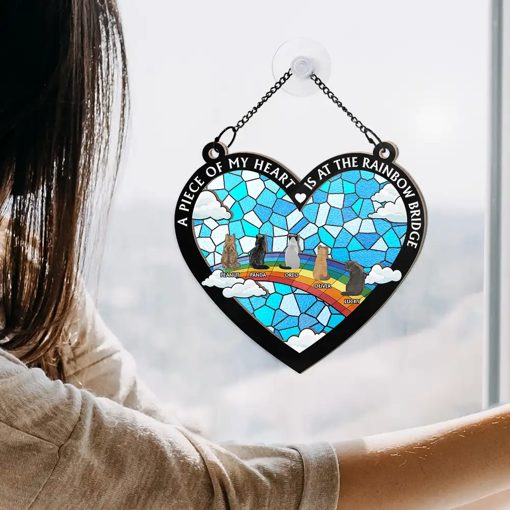 A Piece Of My Heart - Personalized Window Hanging Suncatcher Ornament - Image 4