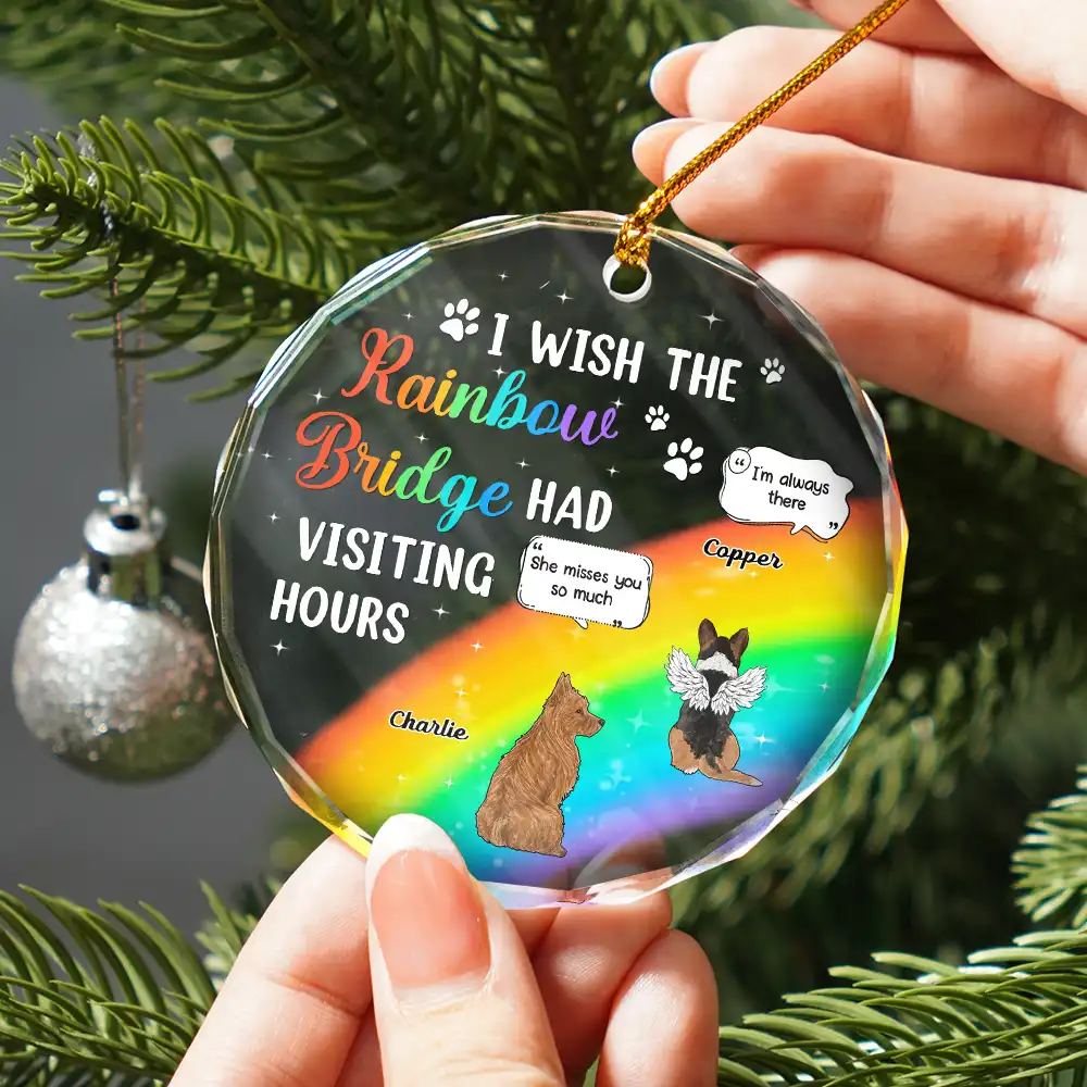 A Piece Of My Heart Still Talk About You Memorial Christmas - Personalized Circle Glass Ornament - Image 2