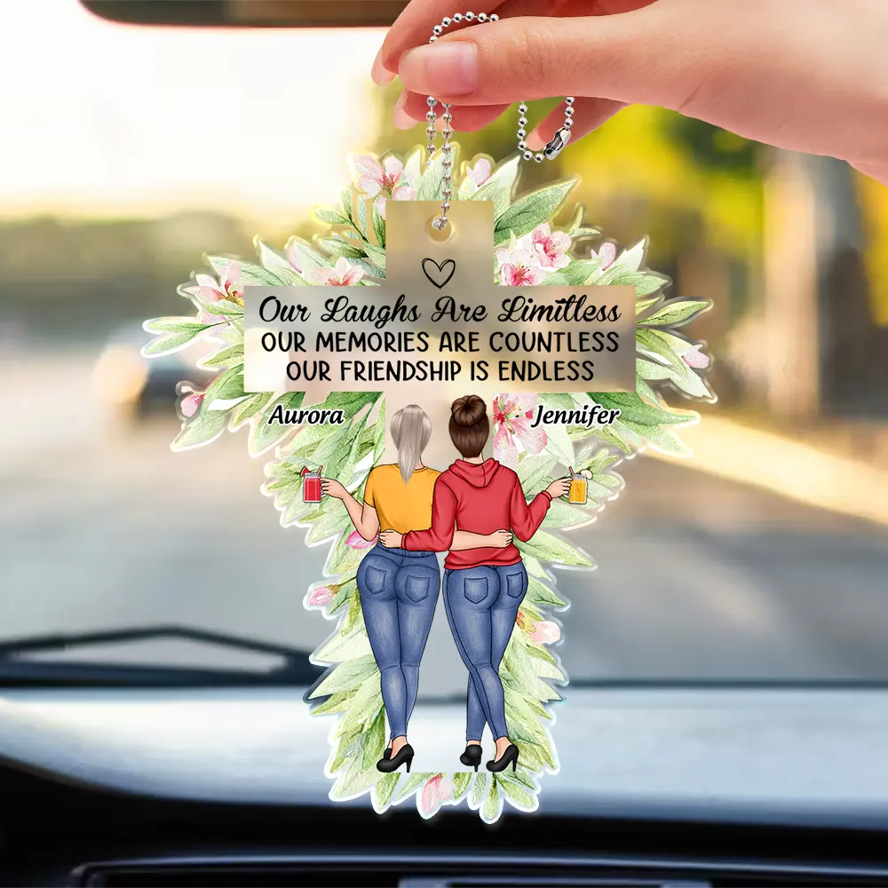 A Sister Is God's Way Of Making Sure We Never Walk Alone - Personalized Acrylic Car Hanger - Image 3