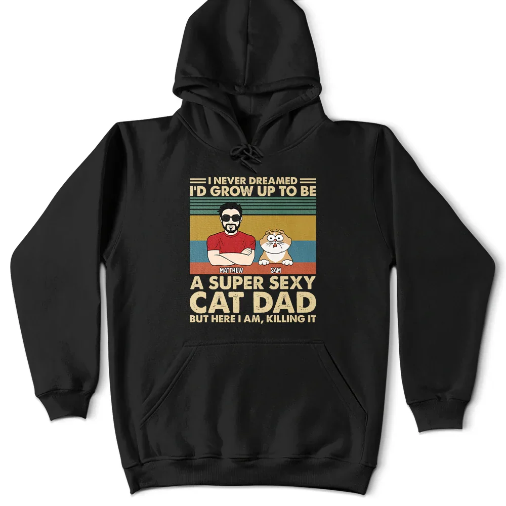 A Super Sexy Cat Dad - Personalized T Shirt - Image 6