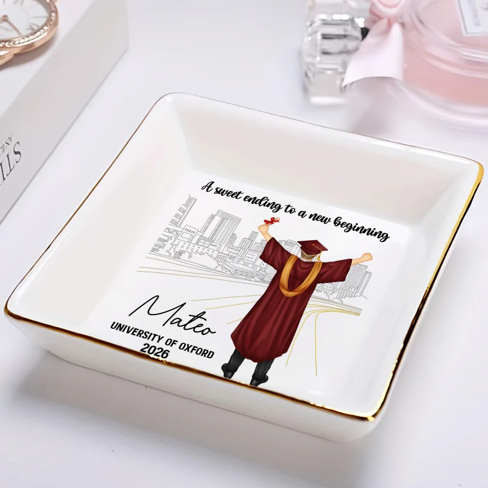 A Sweet Ending To A New Beginning - Personalised Ring Dish - Image 2
