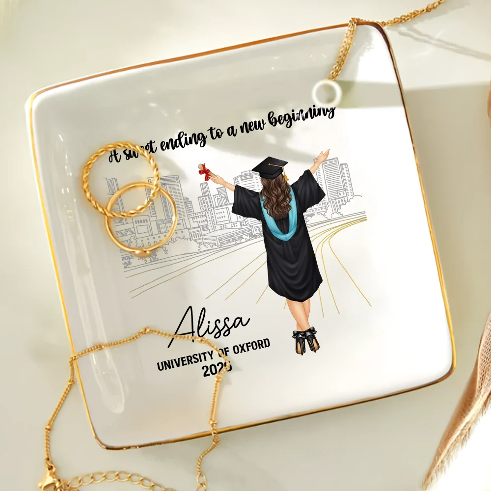 A Sweet Ending To A New Beginning - Personalised Ring Dish - Image 4