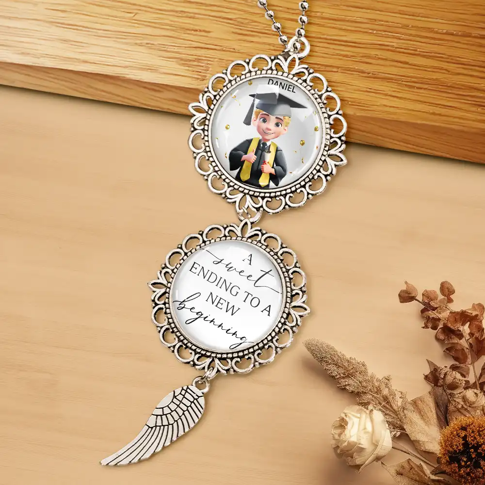 A Sweet Ending To A New Beginning - Personalized Photo Pendant Charm - Image 4