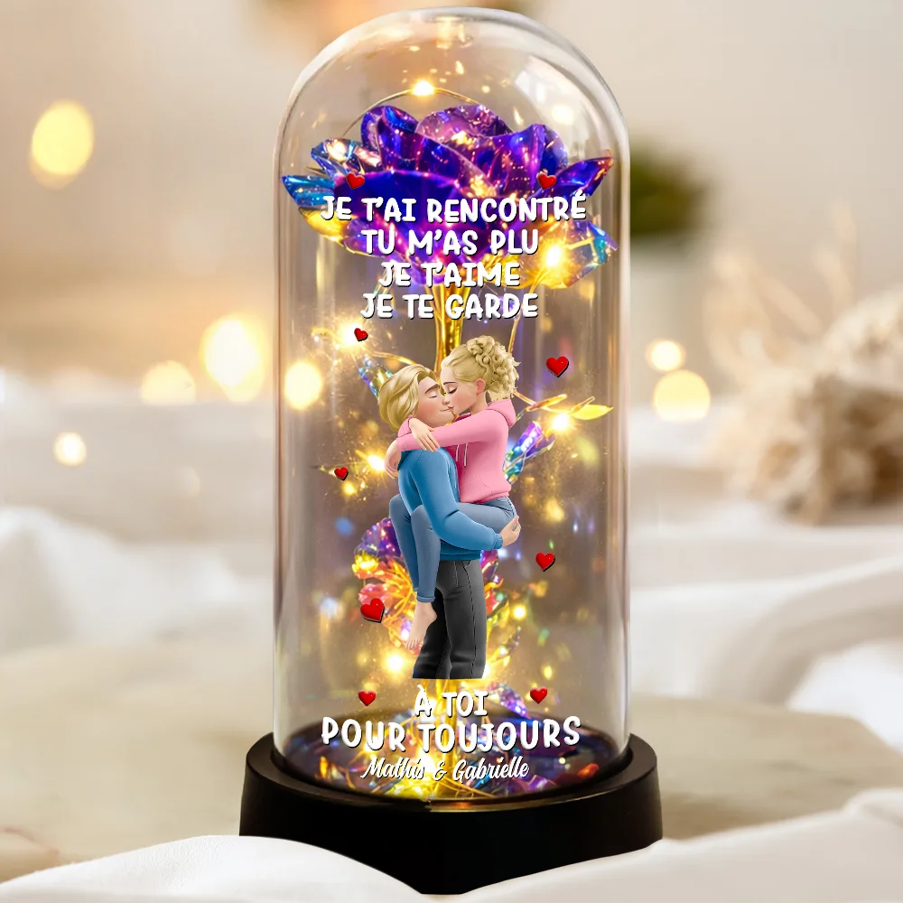 À Toi Pour Toujours - Lampe Dôme À Rose Éternelle Personnalisée - Image 3