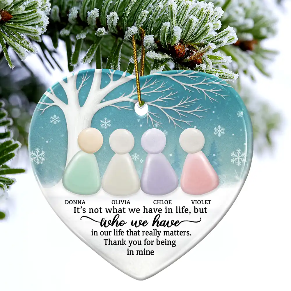 A True Friend Is Like Sea Glass 2D Sea Glass Effect - Personalized Heart Ceramic Ornament - Image 5