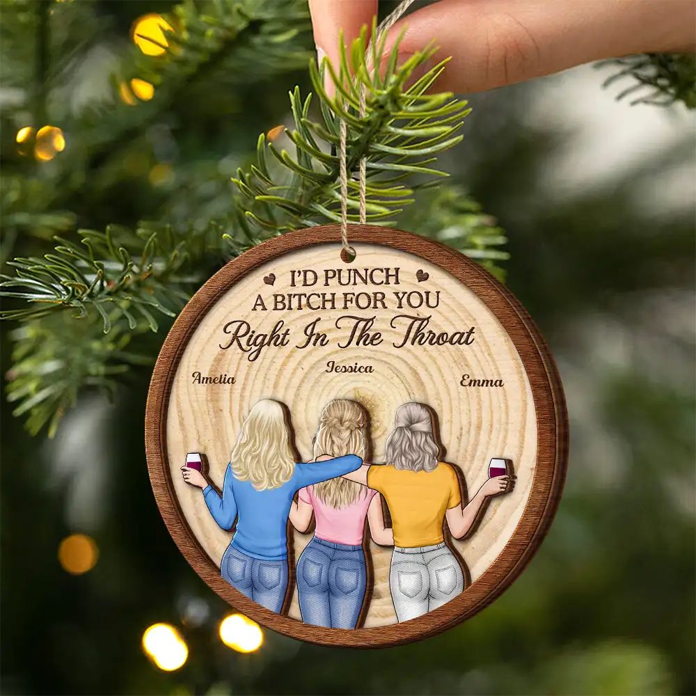 A True Friendship Is A Journey Without An End Bestie - Personalized 2-Layered Wooden Ornament - Image 2