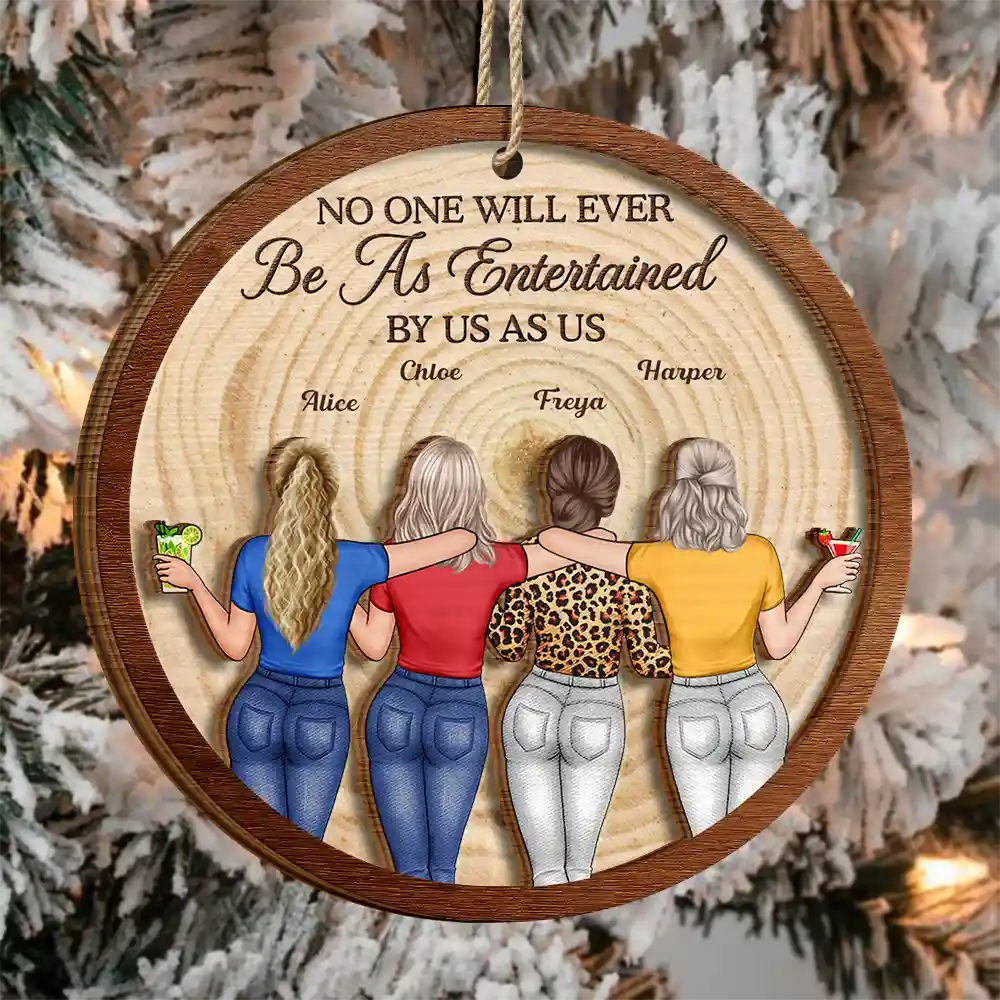 A True Friendship Is A Journey Without An End Bestie - Personalized 2-Layered Wooden Ornament - Image 3