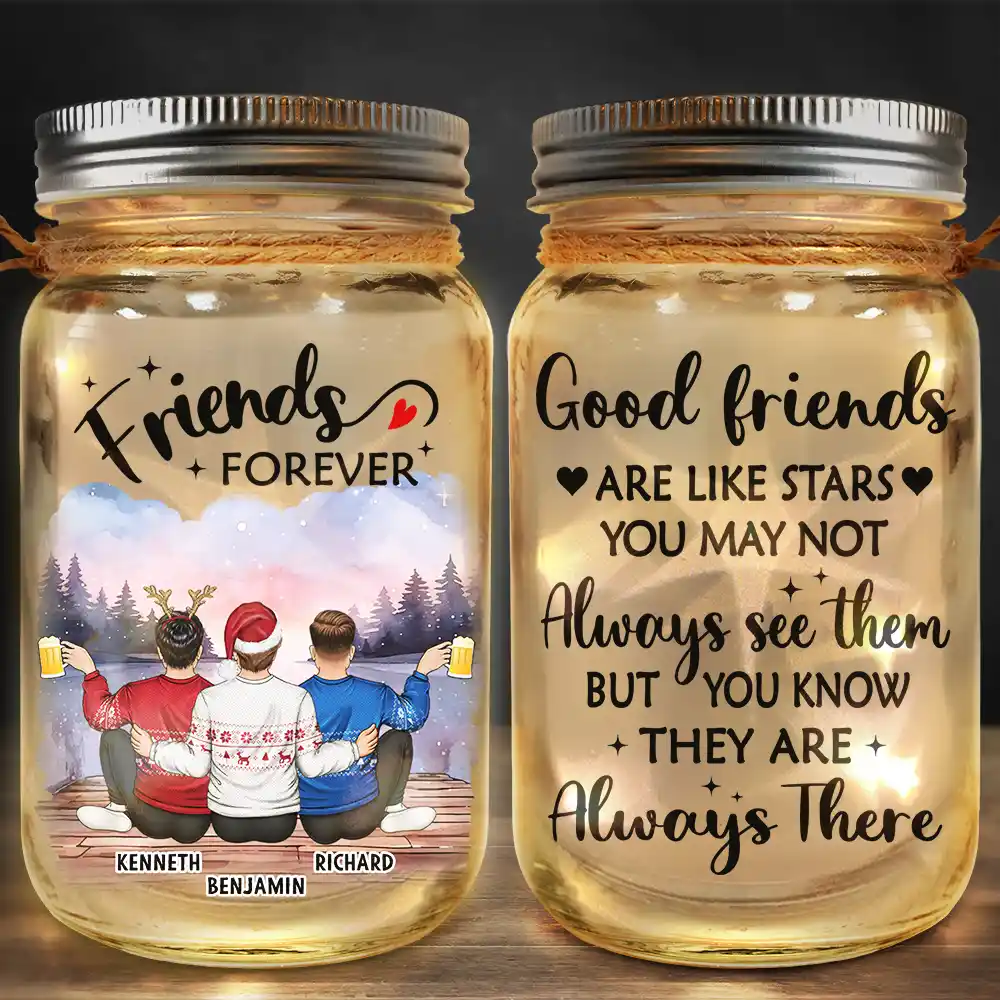 A True Friendship Is A Journey Without An End - Personalized Mason Jar Light - Image 2