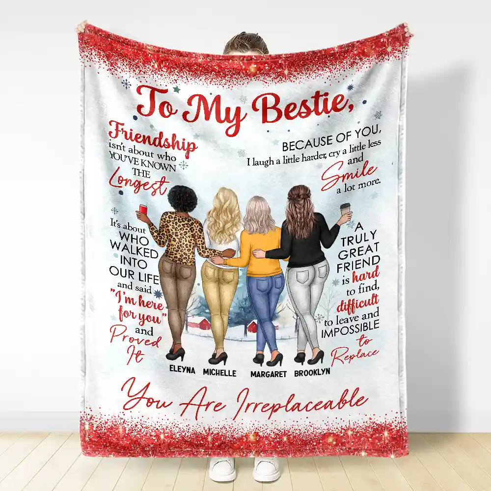 A Truly Great Friend Is Hard To Find You Are Irreplaceable - Personalized Fleece Blanket, Sherpa Blanket - Image 3