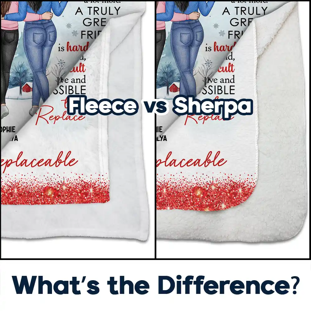 A Truly Great Friend Is Hard To Find You Are Irreplaceable - Personalized Fleece Blanket, Sherpa Blanket - Image 4