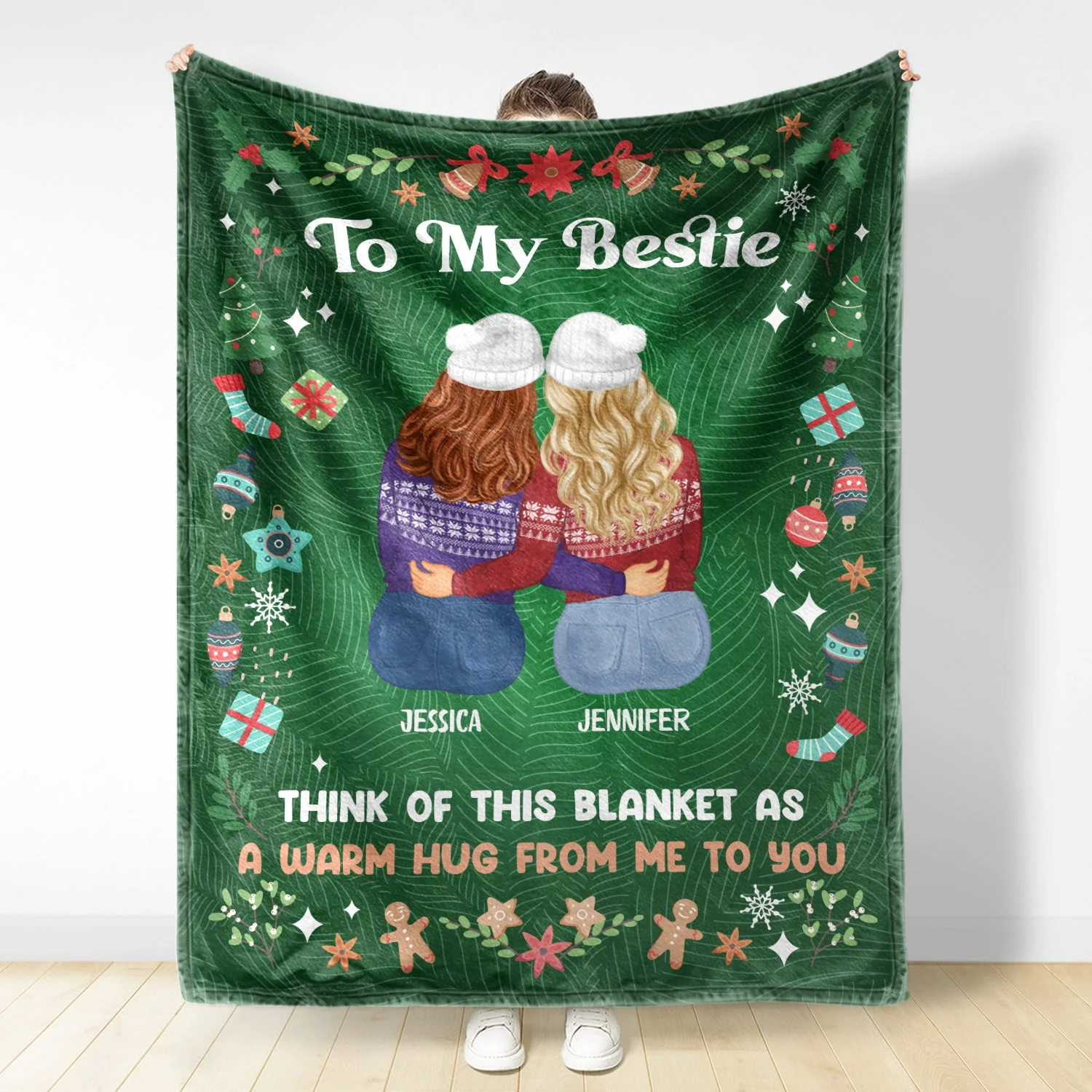 A Warm Hug From Me - Christmas Gift For Sisters And Best Friends - Personalized Fleece Blanket - Image 2