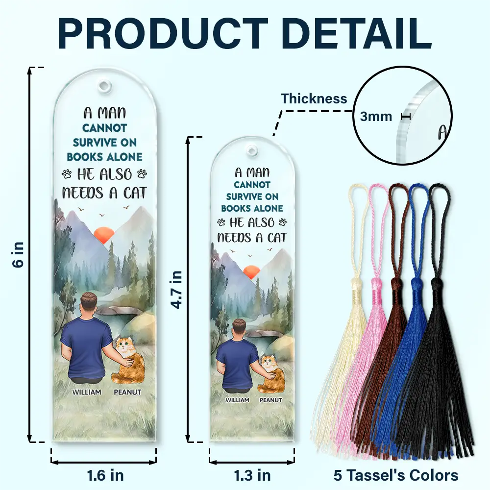 A Woman Cannot Survive On Books Alone She Also Needs A Dog - Personalized Acrylic Bookmark - Image 5