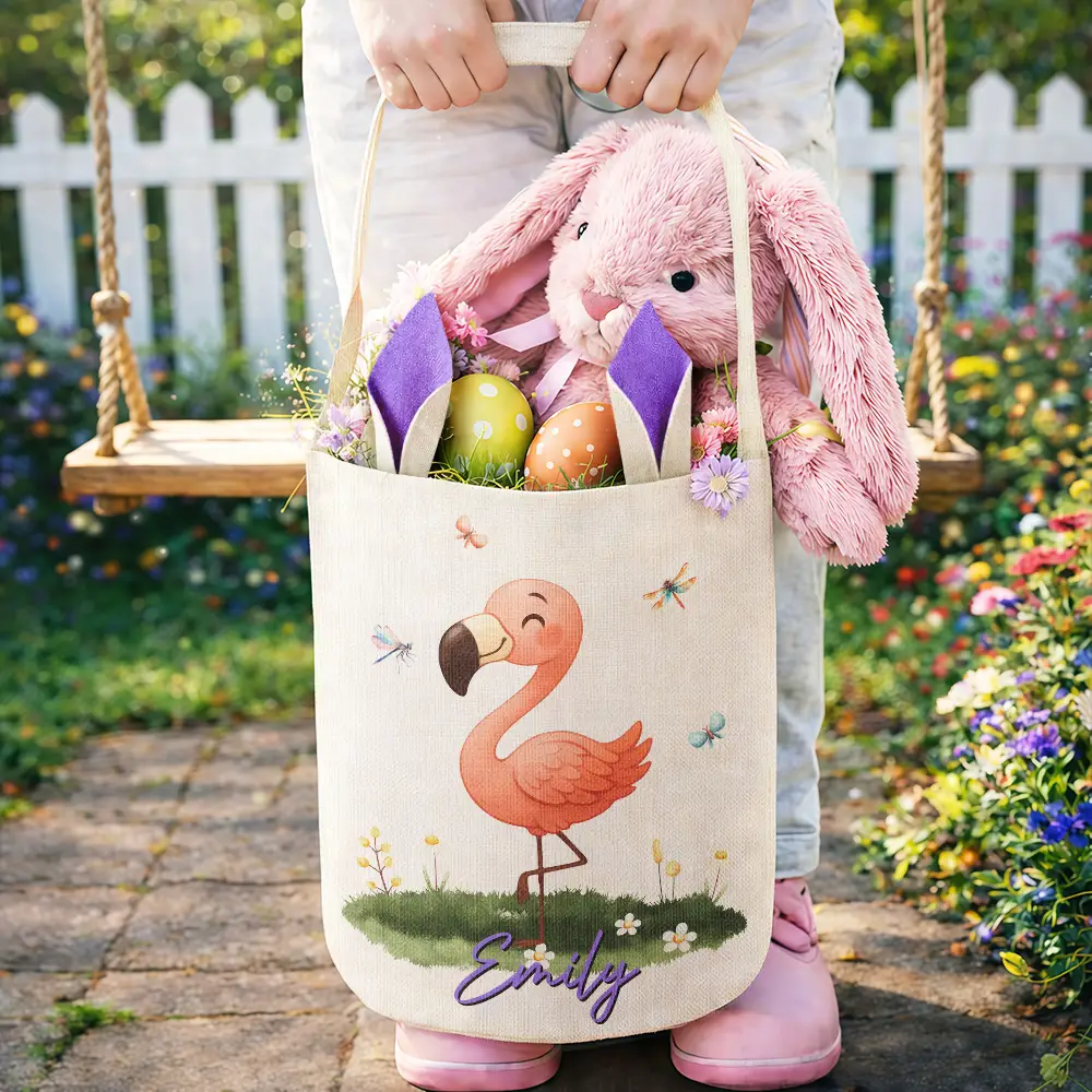 Adorable Animal With Name - Personalized Bunny Ears Bucket Bag - Image 4
