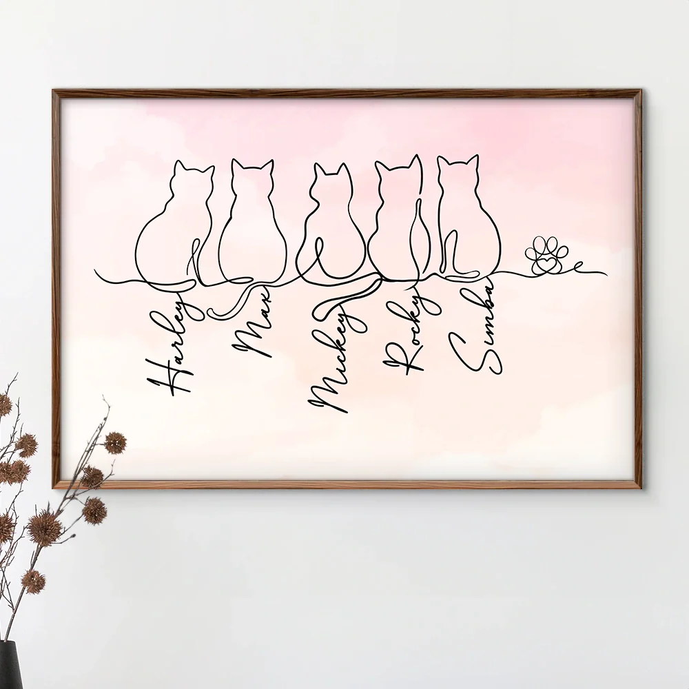 Adorable Cat Line - Personalized Poster - Image 3