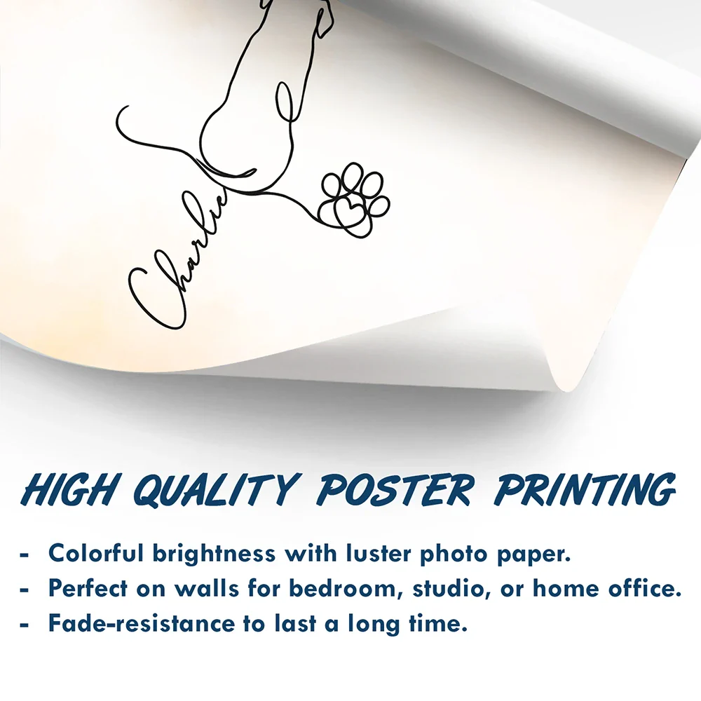 Adorable Dog Line Art - Personalized Poster - Image 5