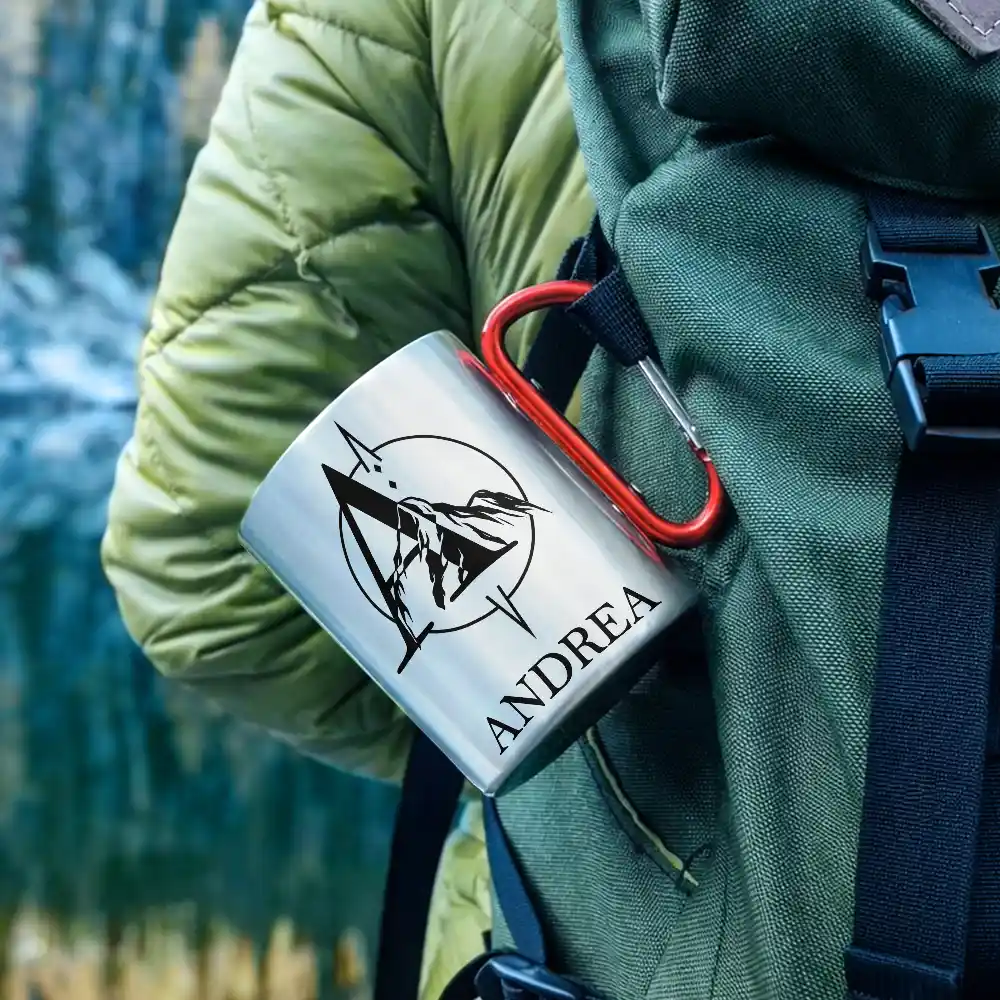 Adventure And Nature Name - Personalized Carabiner Mug - Image 2