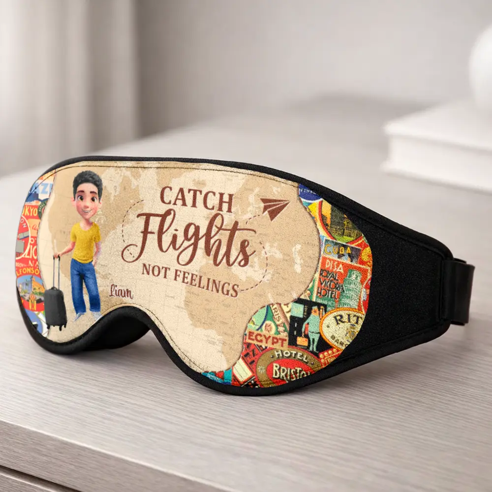 Adventure Awaits Travel Lover - Personalized 3D Sleep Mask - Image 4
