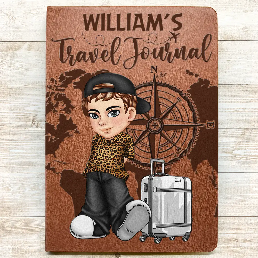 Adventure Book Travel Journal - Personalized Leather Journal - Image 3