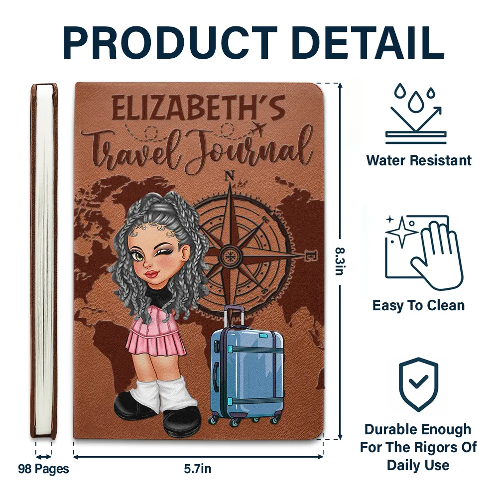 Adventure Book Travel Journal - Personalized Leather Journal - Image 5