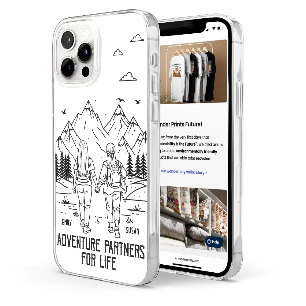 Adventure Partners For Life - Personalized Clear Phone Case - Image 4