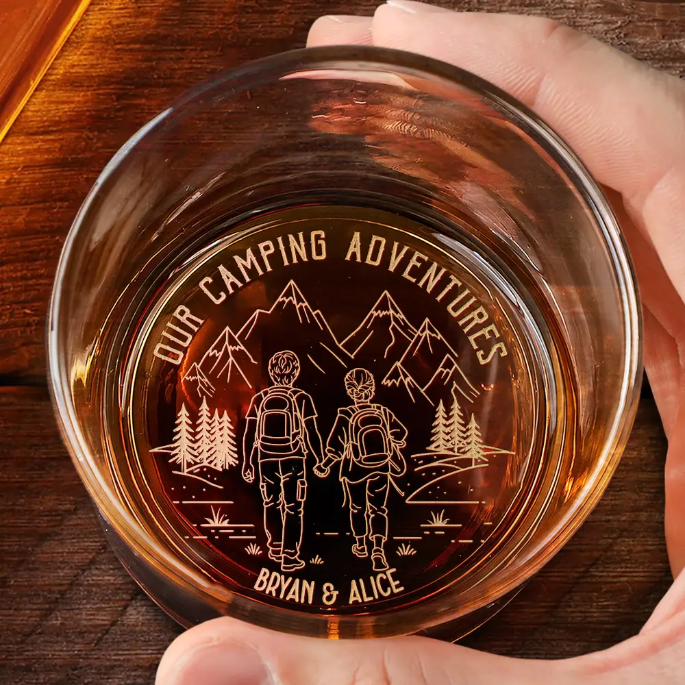 Adventure Partners For Life - Personalized Engraved Whiskey Glass - Image 2