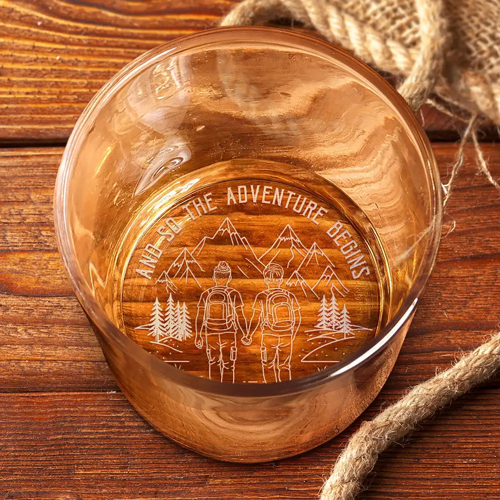 Adventure Partners For Life - Personalized Engraved Whiskey Glass - Image 3