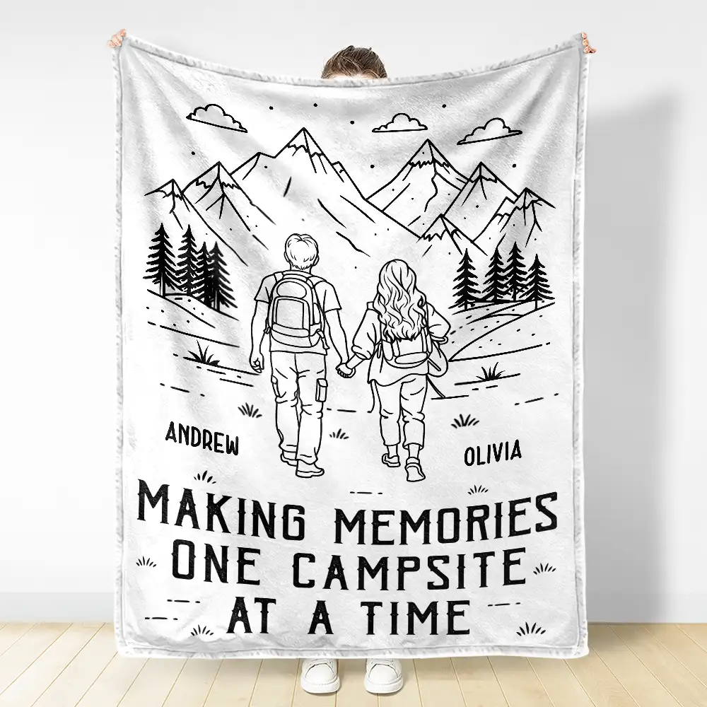 Adventure Partners For Life - Personalized Fleece Blanket, Sherpa Blanket - Image 2