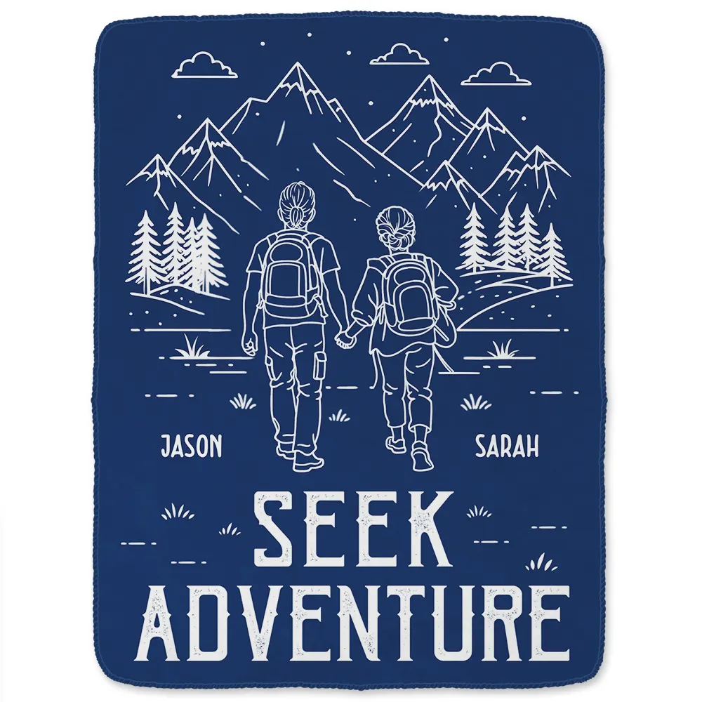 Adventure Partners For Life - Personalized Fleece Blanket, Sherpa Blanket - Image 3