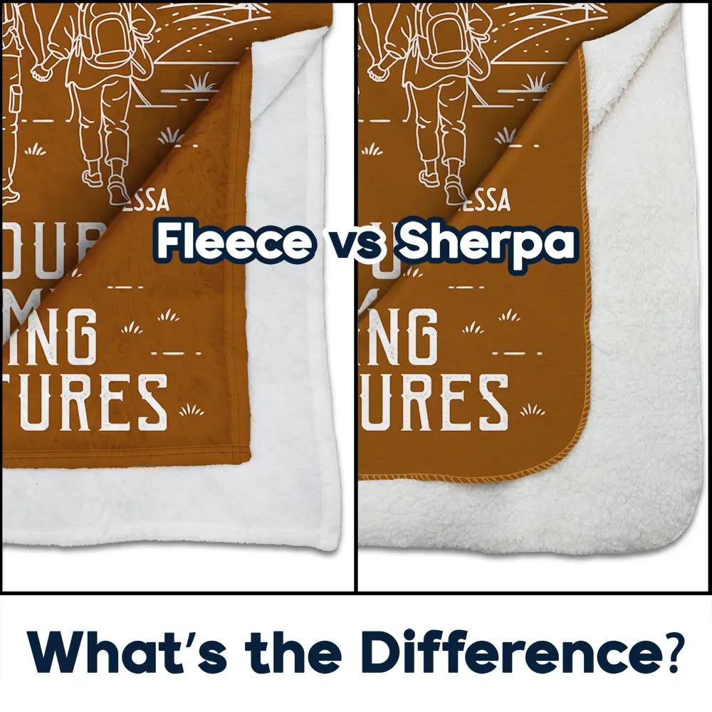 Adventure Partners For Life - Personalized Fleece Blanket, Sherpa Blanket - Image 4