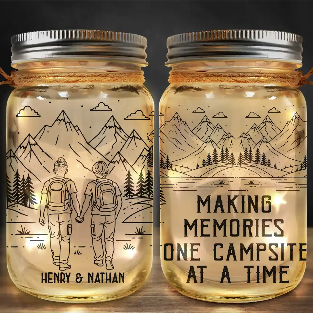 Adventure Partners For Life - Personalized Mason Jar Light - Image 2