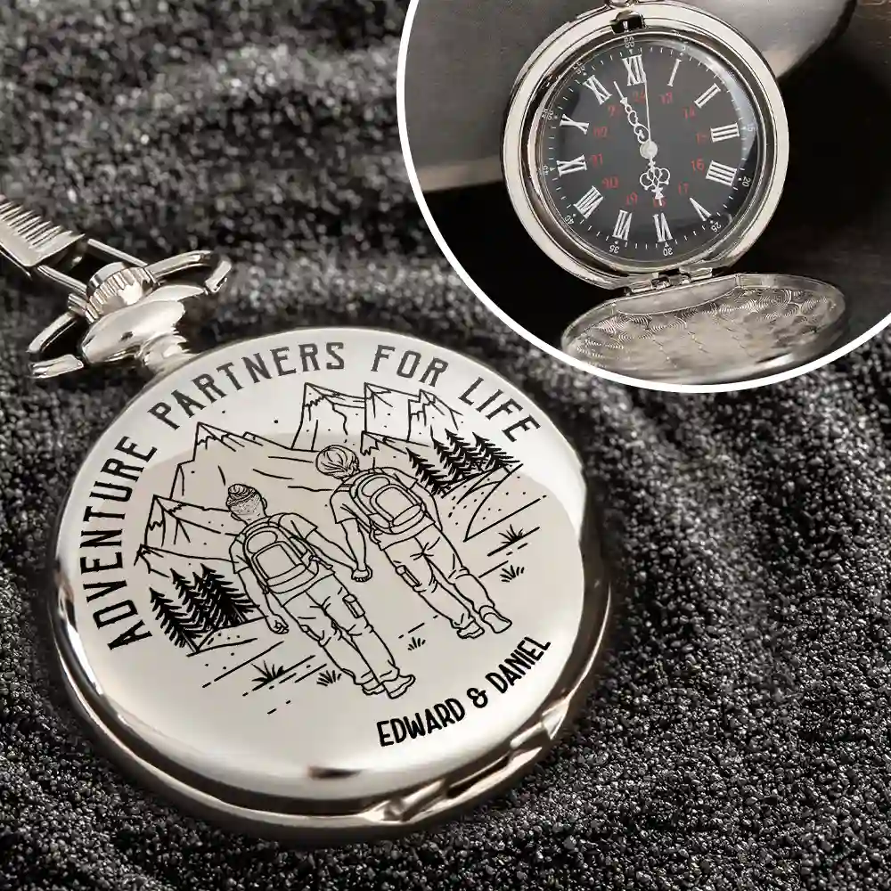 Adventure Partners For Life - Personalized Pocket Watch - Image 4