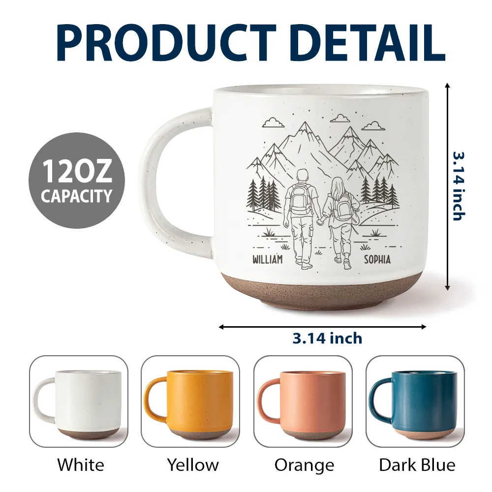 Adventure Partners For Life - Personalized Pottery Mug - Image 6