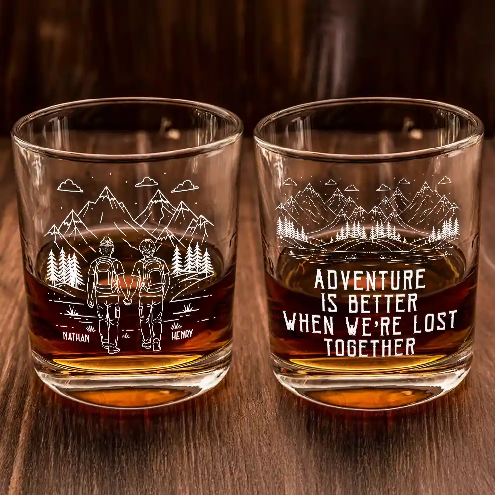 Adventure Partners For Life - Personalized Whiskey Glass - Image 2
