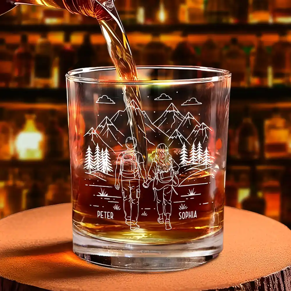 Adventure Partners For Life - Personalized Whiskey Glass - Image 4