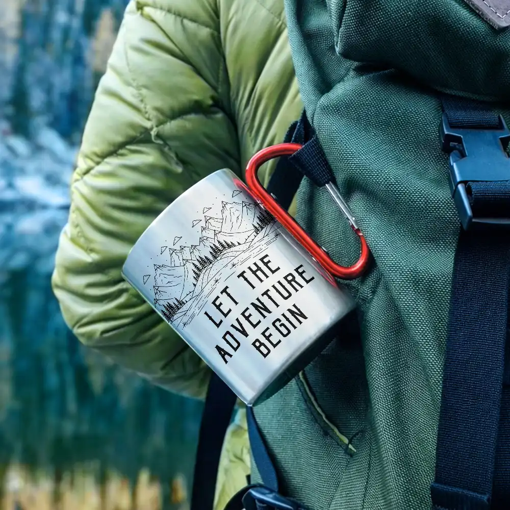 Adventure Partners For Life SKetch - Personalized Carabiner Mug - Image 2