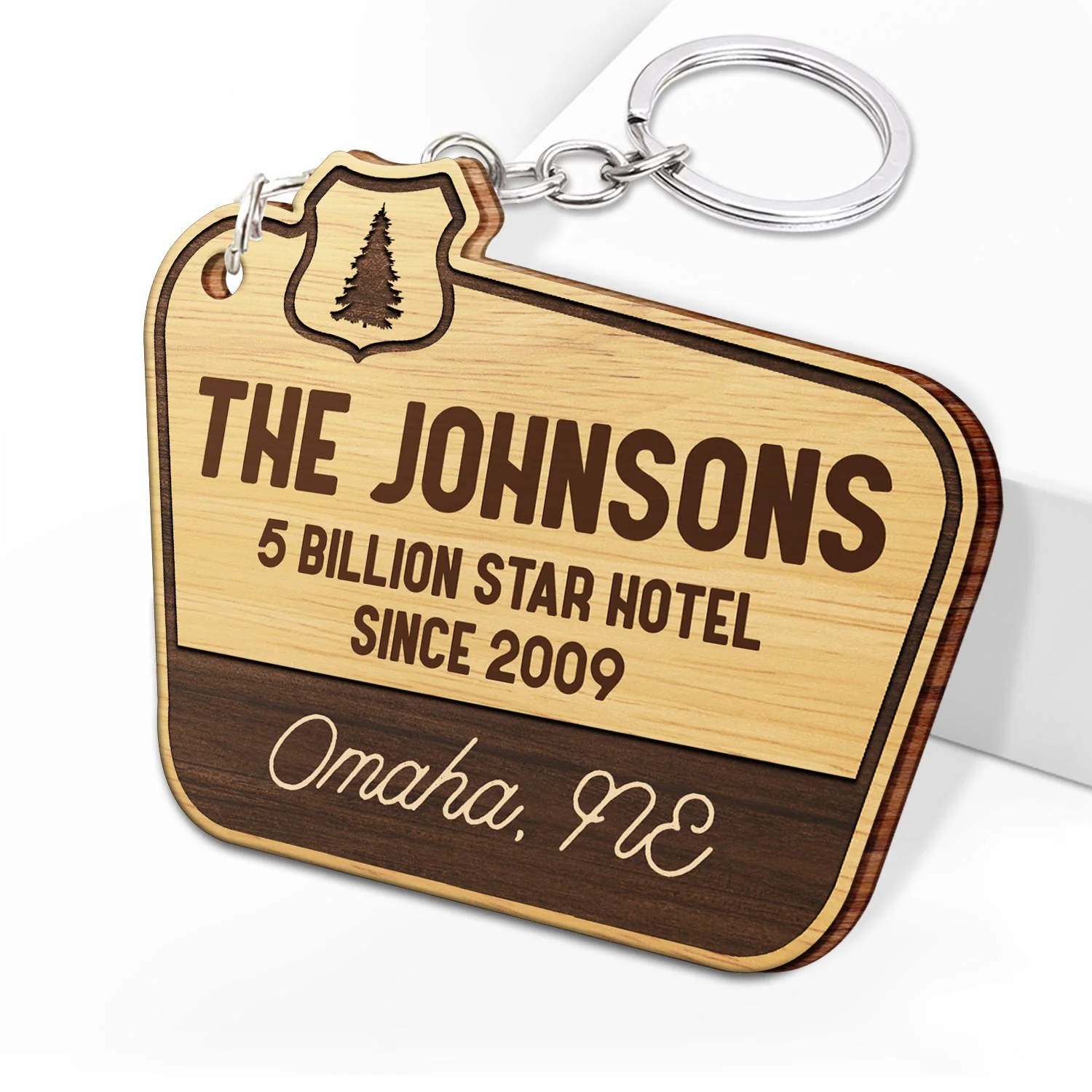 Adventuring Together - Funny, Loving Gifts For Camping Lovers - Personalized Wooden Keychain - Image 2