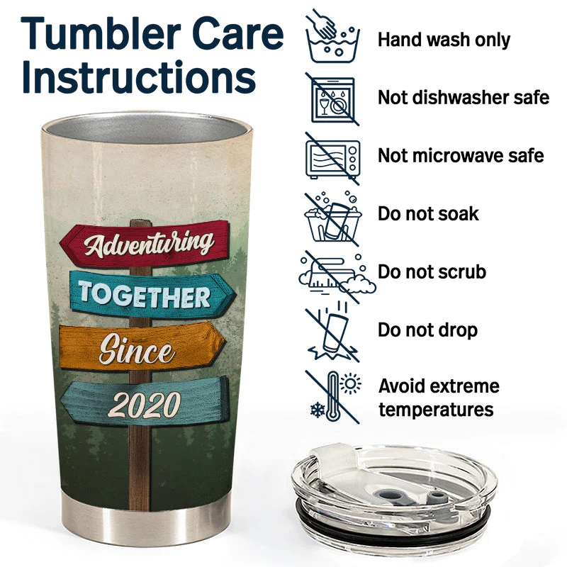Adventuring Together - Gift For Camping Couple - Personalized Custom Tumbler - Image 5