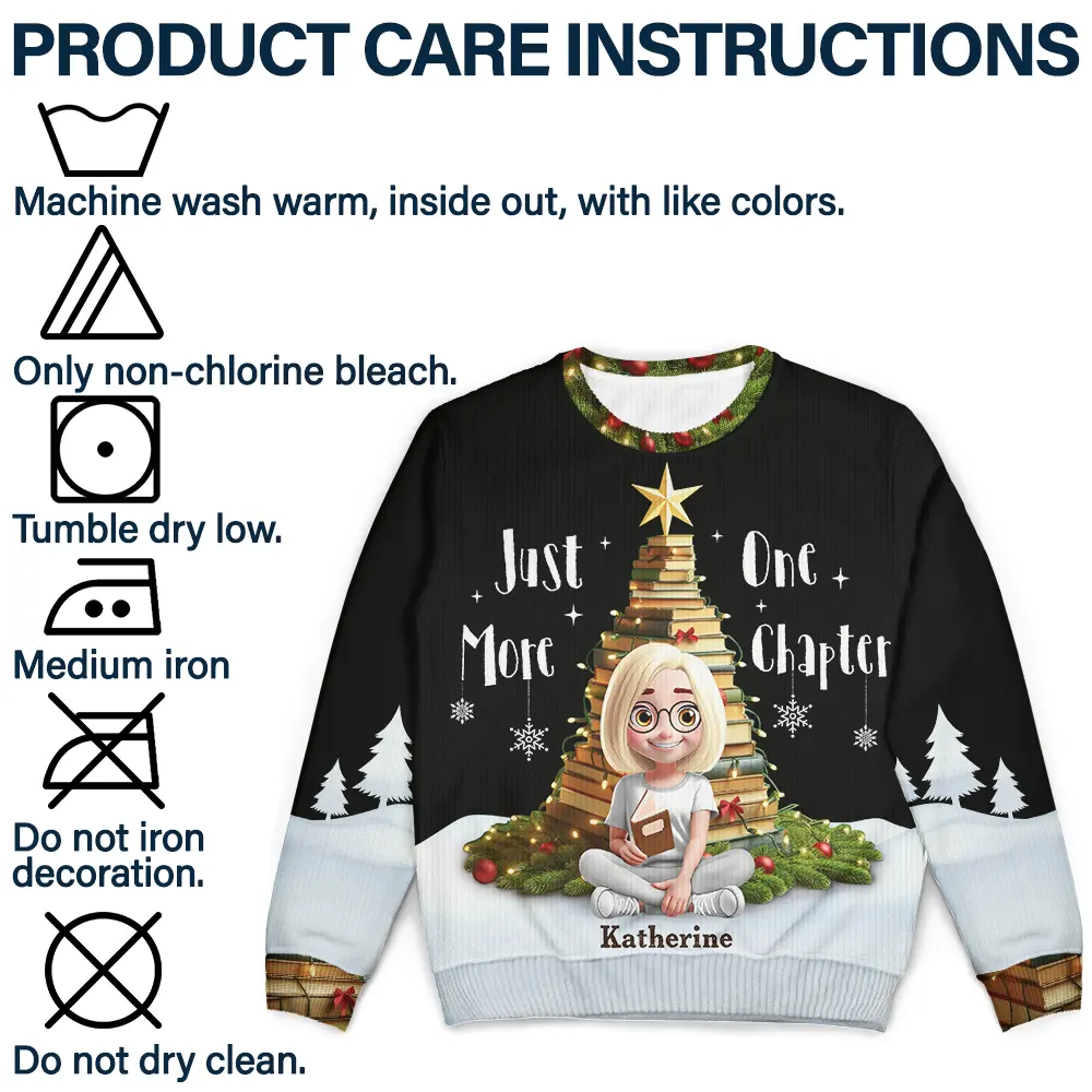 All Booked For Christmas - Personalized Unisex Ugly Sweater - Image 7