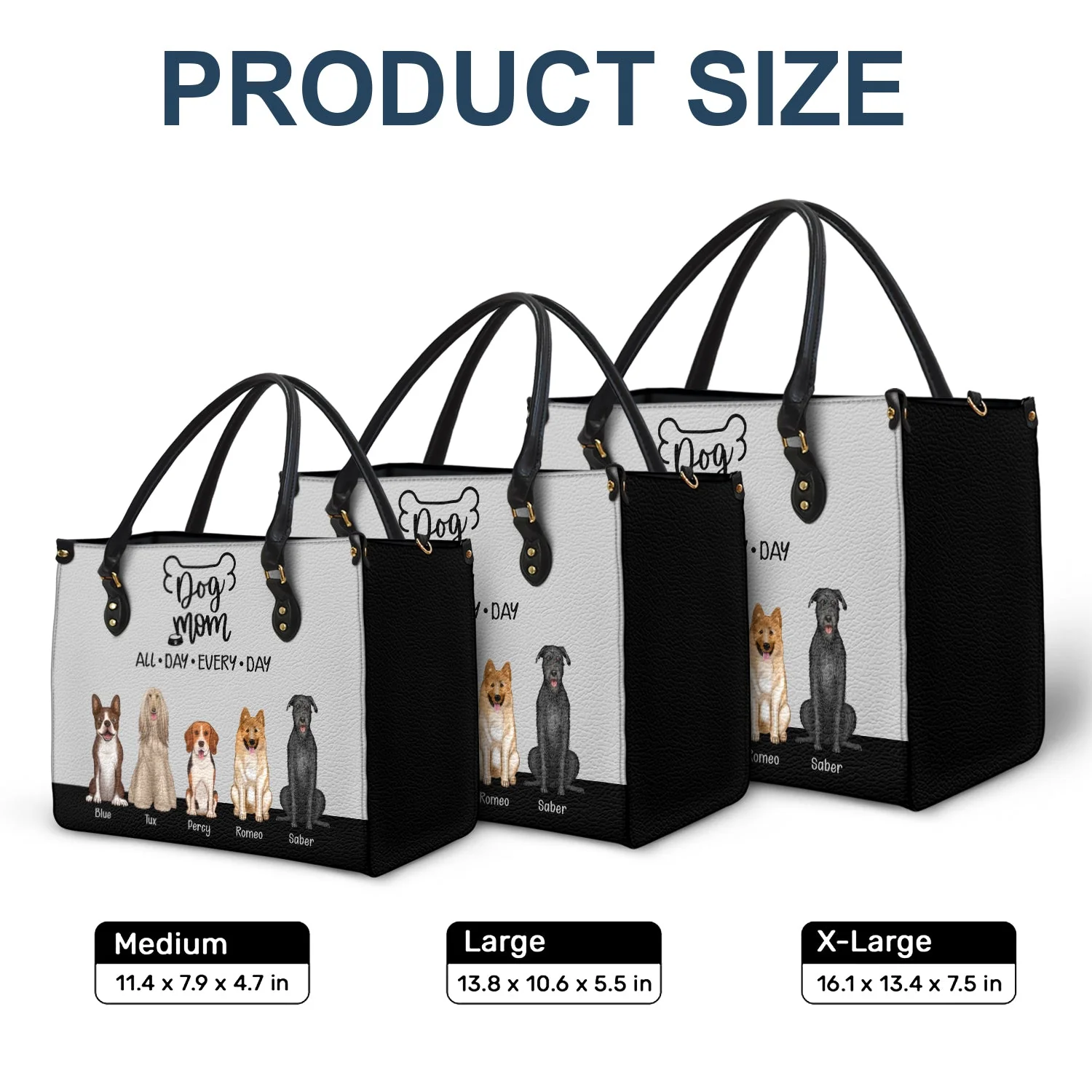 All Day Every Day - Gift For Dog Mom - Personalized Leather Bag - Image 6