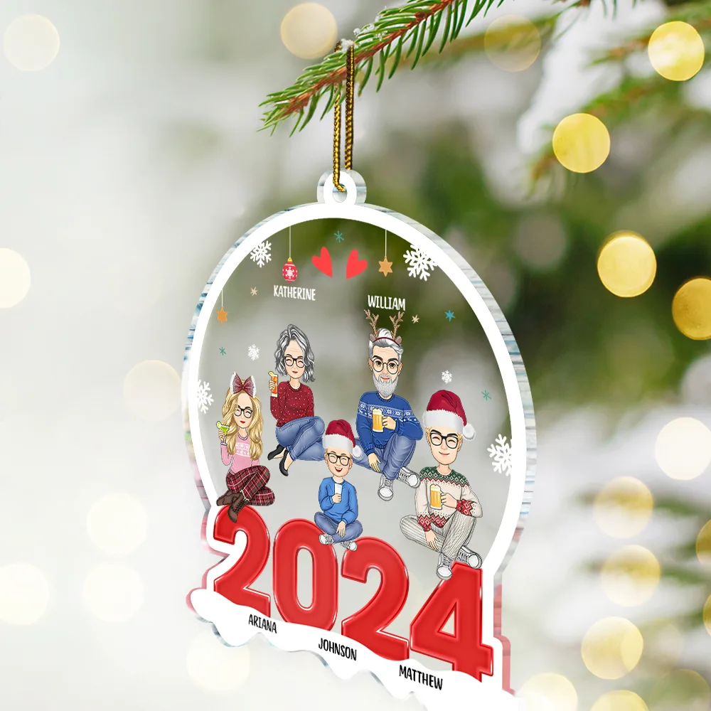 All Family Christmas - Personalized Custom Shaped Acrylic Ornament - Image 2