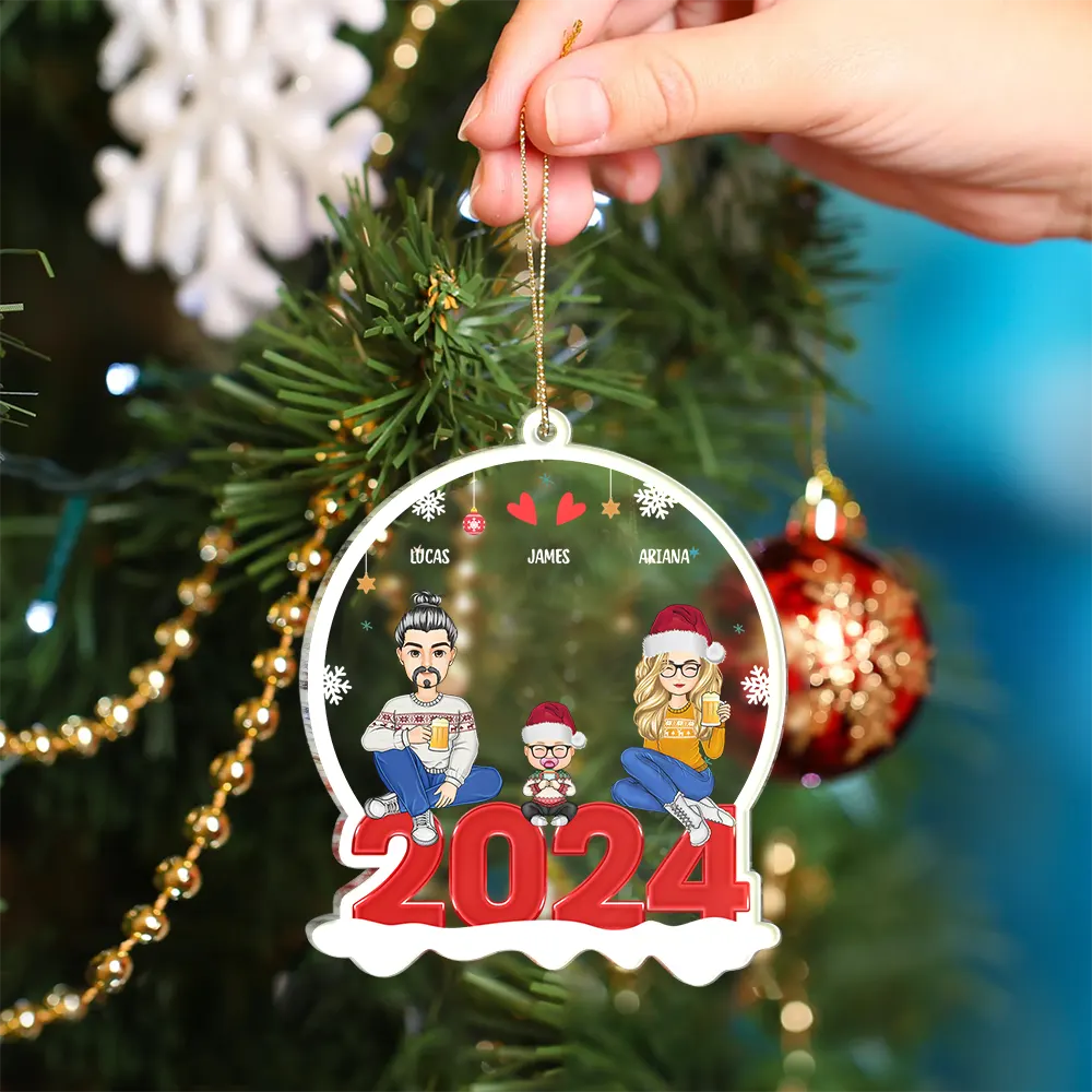 All Family Christmas - Personalized Custom Shaped Acrylic Ornament - Image 4