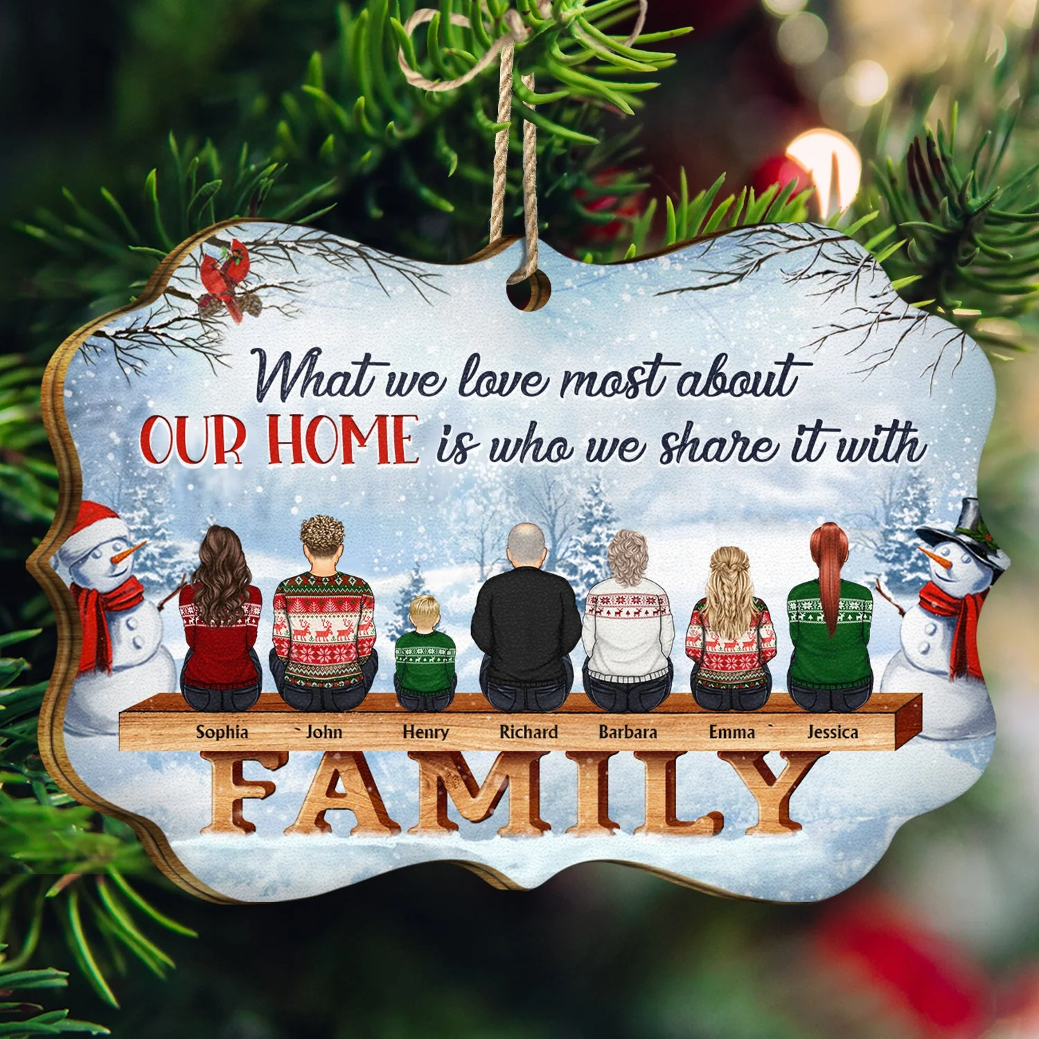 All Family The Greatest Gift Our Parents Gave Us Was Each Other - Christmas Memorial Gift For Siblings, Parents - Personalized Medallion Wooden Ornament - Image 3