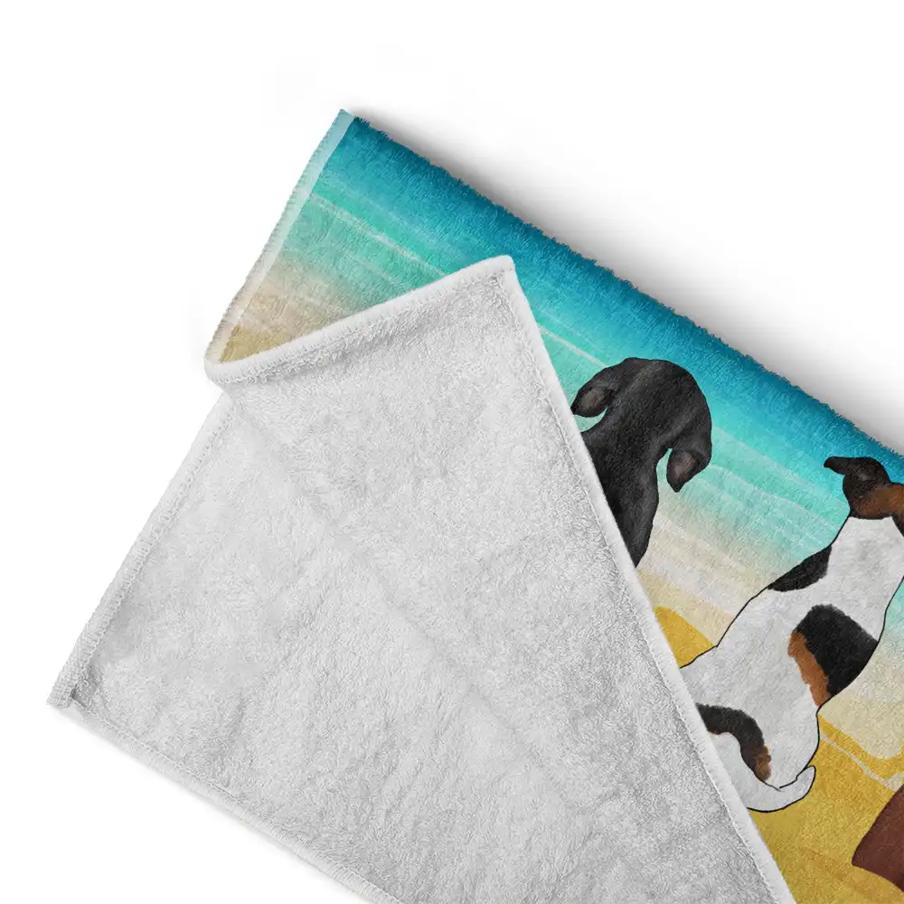 All I Need Is My Dogs And The Beach - Personalized Beach Towel - Image 4